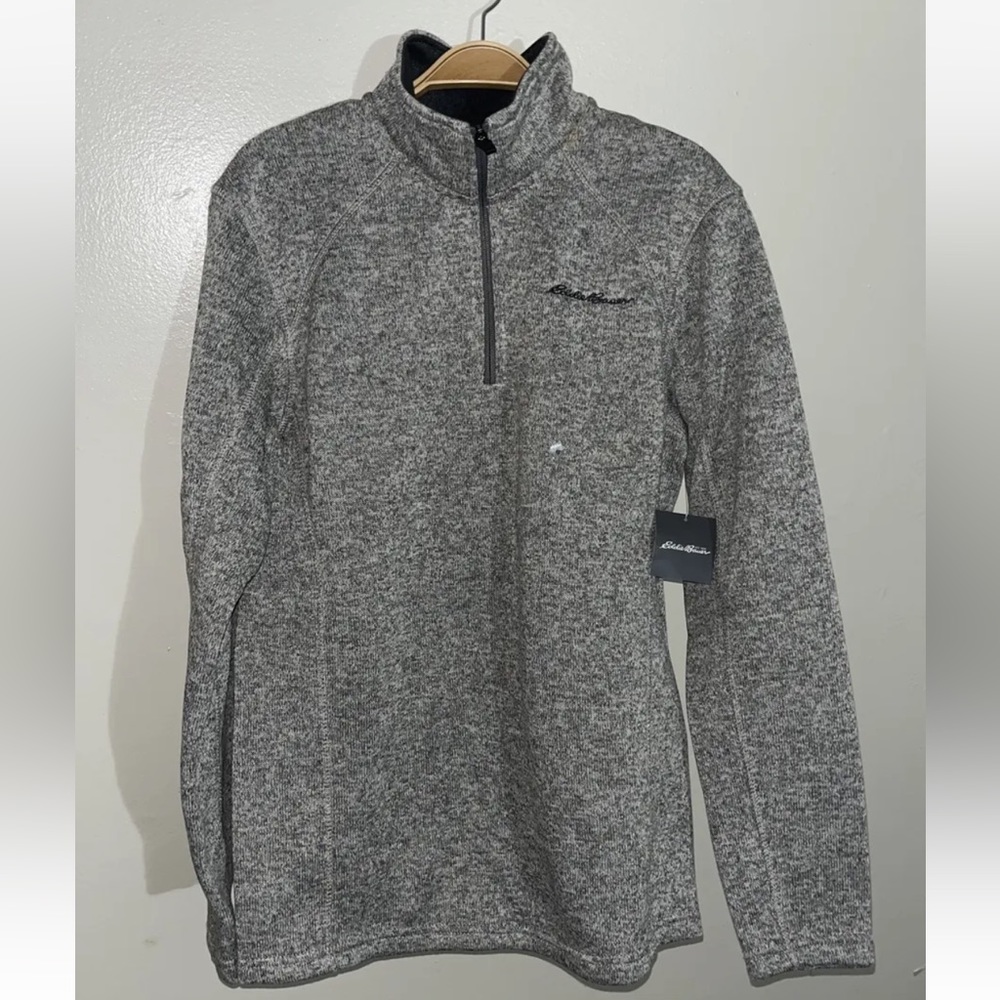 Men's Eddie Bauer Radiator Fleece Quarter-Zip Pullover Size Small Heathered Gray